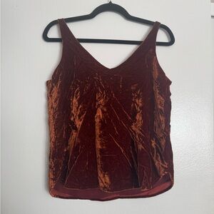 LOFT | Velvet Sleeveless Top in Rust